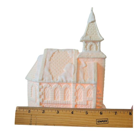 Enesco Christmas Village Church Lighted Decoration Village Glowing Light Vintage - Picture 8 of 16